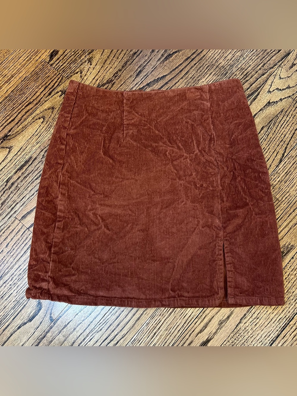 Aeropostale Siz XS Brown Corduroy Straight Mini Skirt Boho Preppy Minimalism Y2K